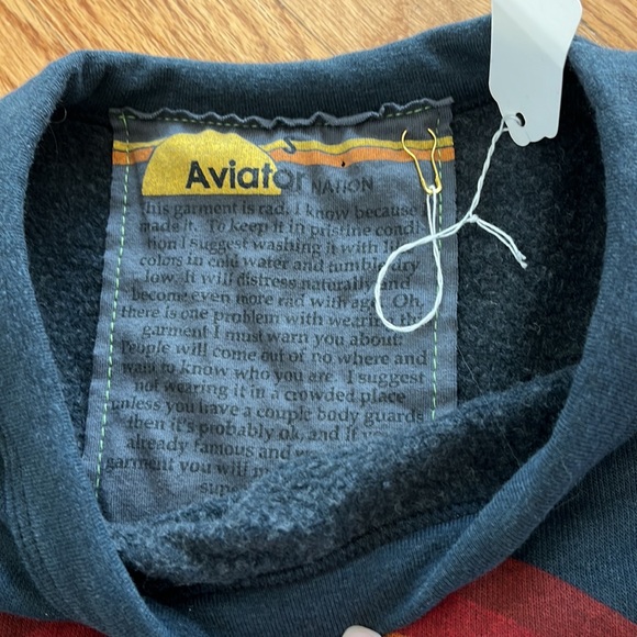 NWT Aviator Nation size small women’s sweatshirt Rainbow design navy blue - Picture 3 of 6